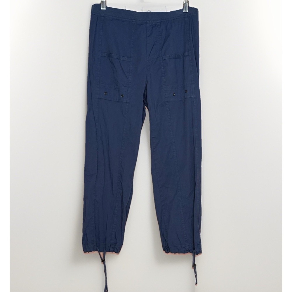 XCVI Wearables XS Blue Drawstring Hem Crop Pants Utility Travel Cargo Jogger